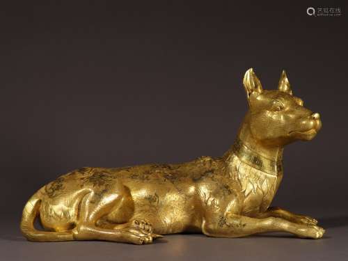 gold lie dog furnishing articlesSize 21 cm wide 38 * 19 cm w...