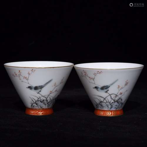 powder enamel cup lines5 x7Introduction round mouth, oblique...