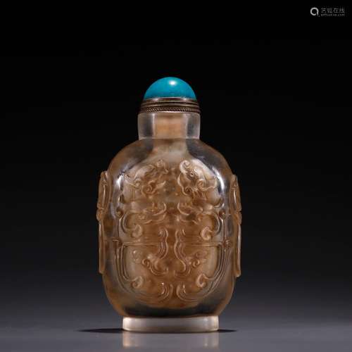 Coloured glaze carving, ssangyong snuff bottlesSpecification...