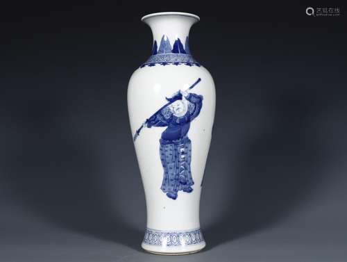 Stories of blue and white figure PND tail-on statue.Size: hi...