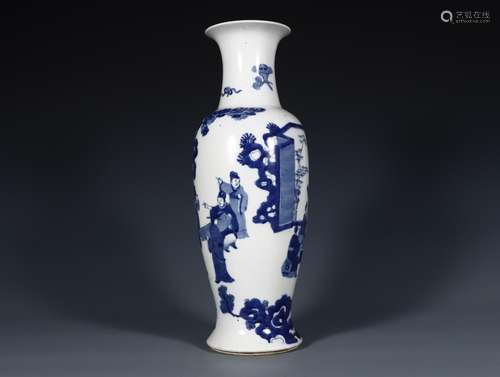 Stories of blue and white figure PND tail-on statue.Size: 35...