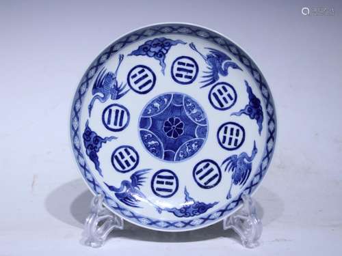 Blue and white James t. c. na was published plate - 4 cm dia...