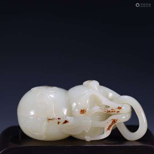 : hetian jade "both ferro" gourd cover boxSpecific...