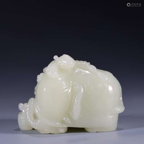 : hetian jade "the boy play like" furnishing artic...