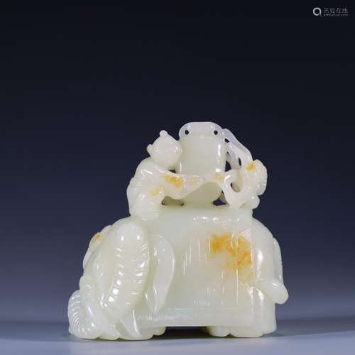 : hetian jade "the boy play like" furnishing artic...