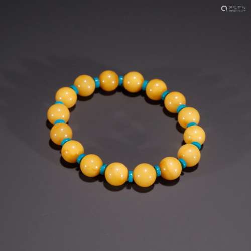 Chicken oil, yellow beeswax hand round bead stringSpecificat...
