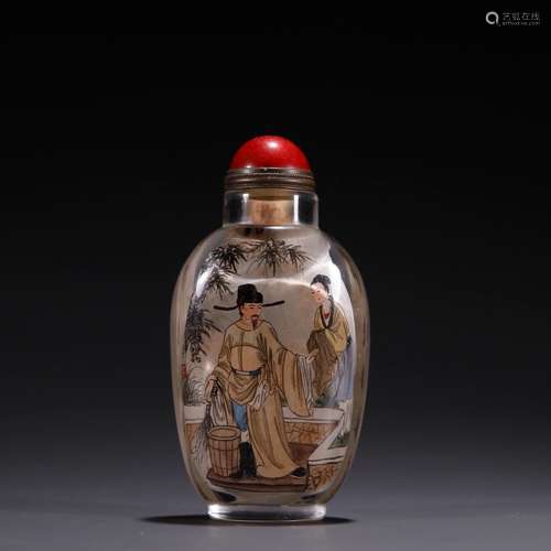 Figure snuff bottle, crystal paintings to filial pietySpecif...