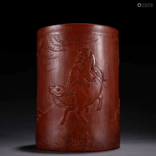 Pen container, bamboo cattle boySpecification: high 172 12.5...