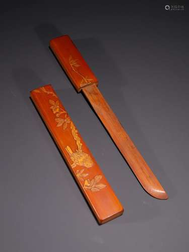 Beaming paper knife, old bambooSpecification: length 22 widt...