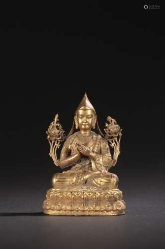 - copper and gold tsongkhapa statuesSpecification: 7.6 cm lo...
