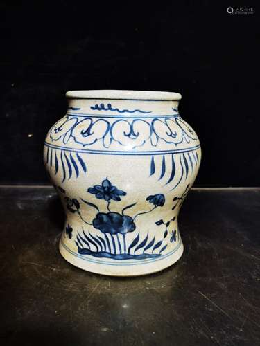 Blue and white pot