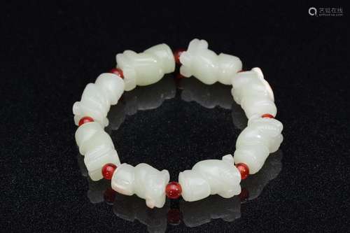 : hetian jade hand string of nobleChild size 2.1 * 1.3 cm we...