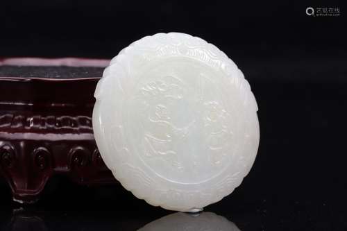 : hetian jade spring brandDiameter of 5.5 cm thick 1 cm weig...