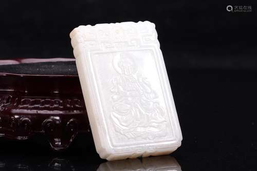 : hetian jade Buddha poetryLong and 6.8 cm wide and 4.4 cm t...