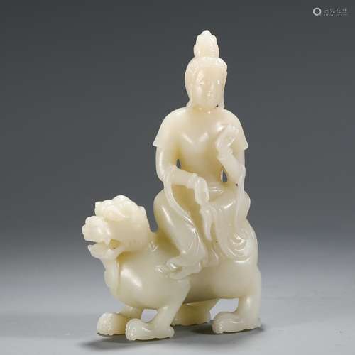 The jade, jade guanyin furnishing articlesSize, high 11.8 7....