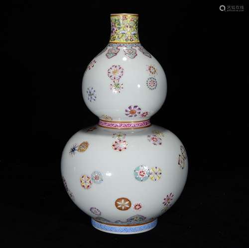 Pastel ball pattern gourd bottle, 26 x 15.5,