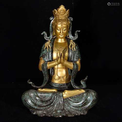 Bronze glaze gold guanyin, 28, 37.5 x