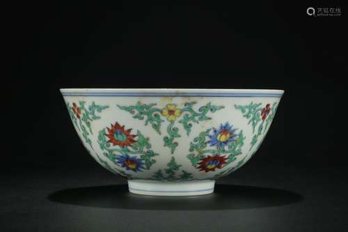 , "big chenghua" bucket color lotus pattern bowlSi...