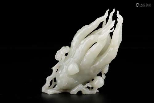 , hotan white jade bergamot furnishing articlesSize: 9 x 4 x...