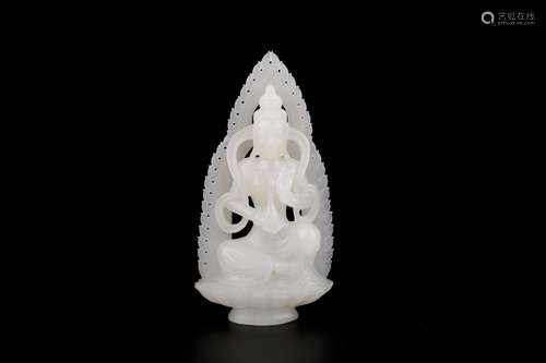 Hetian jade backlit guanyin caveSize: 6 x 2 x 12 cm weight: ...