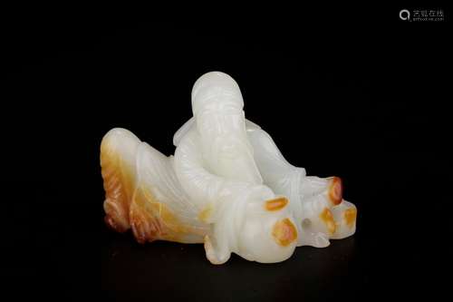 Furnishing articles, hotan jade taibai drunkSize: 8 * 3.5 * ...