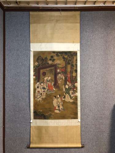 Liu nian silk scroll width 71 110