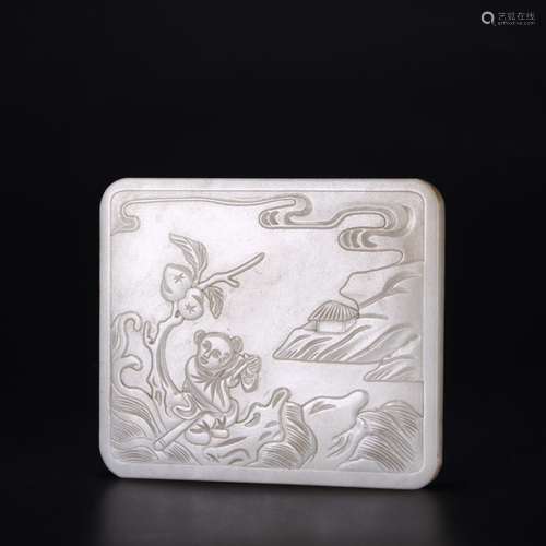 Hetian jade plaque pullSize 7.5 cm wide and 6.5 cm thick lon...