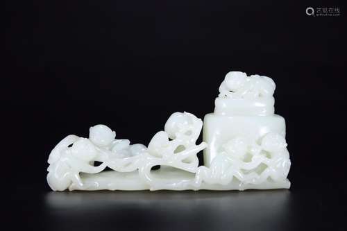 Hetian jade monkeys life of furnishing articlesSize 13.5 cm ...