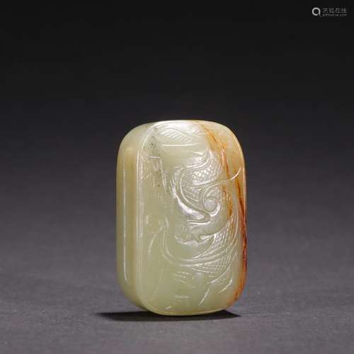 Hetian jade auspicious dragon belt buckle.Specification: hig...