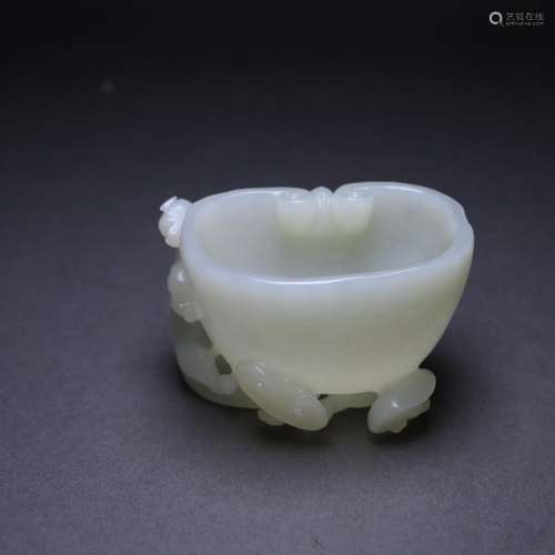 Hetian jade ruyi therefore dragon writing brush washer.Size ...