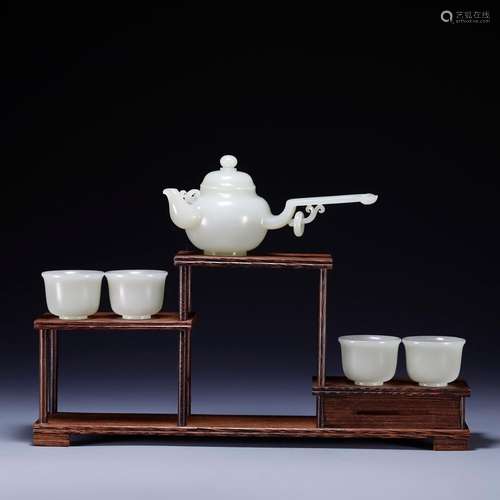 Hetian jade tea a, size: 16 * * * * 6.6 7.5 cm pot, cup * * ...