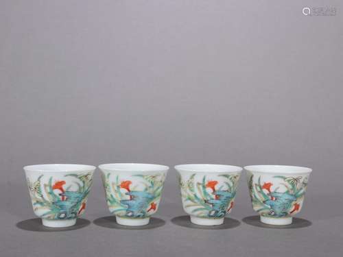 A set of cups - pastel blue decorative pattern.Specification...