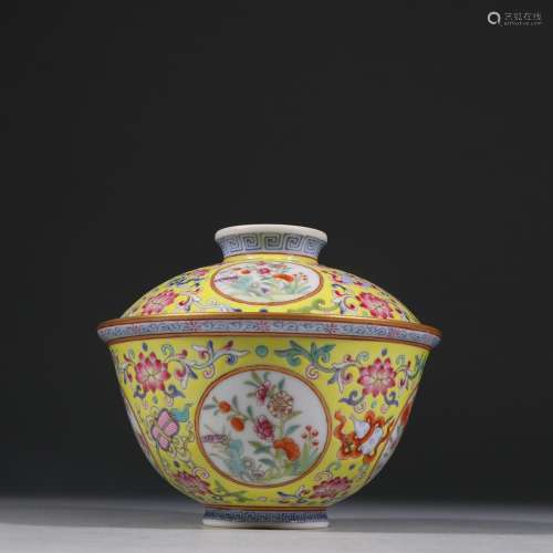 Tureen ShenDeTang ZhiHuang glaze enamel decorative pattern.S...