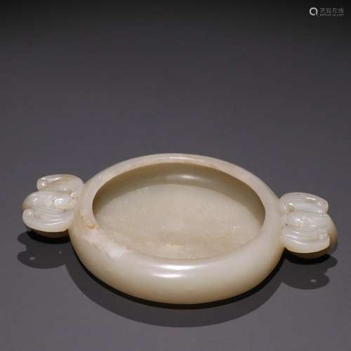 Hetian jade seed makings bats ears writing brush washer.Spec...