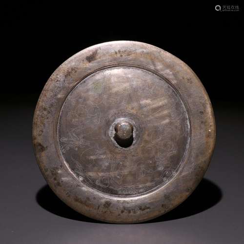 Unearthed "porn" bronze mirror.Specification: diam...