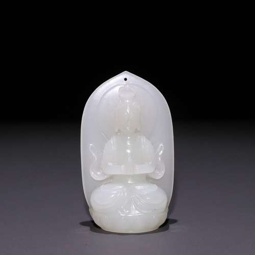 Hetian jade seed makings kuan Yin hang dropSpecification: lo...