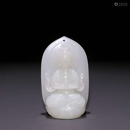 Hetian jade seed makings kuan Yin hang dropSpecification: lo...