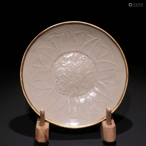 Ding kiln porcelain decorative pattern plate of plated with ...