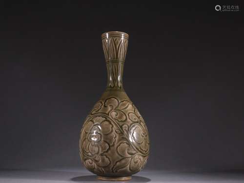 , yao state kiln carved flower grain bottleSpecification: hi...