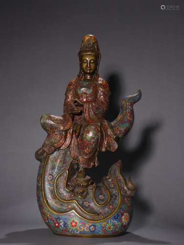 : old copper fetal cloisonne guanyin statuesSpecification: h...