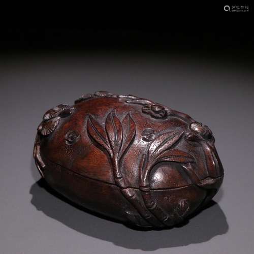 Night aloes carved shochiku may cover box.Specification: hig...