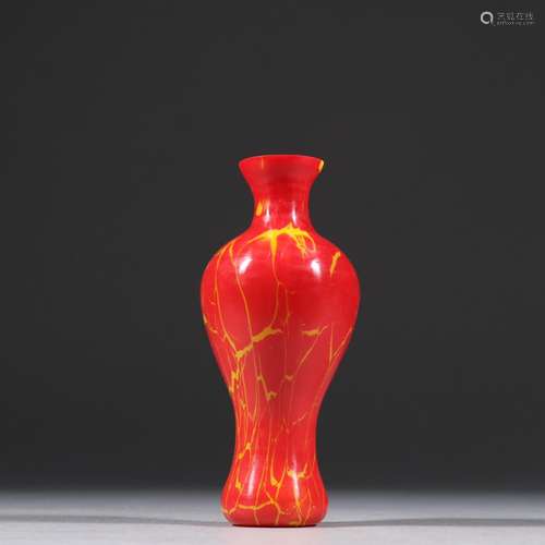 Red glaze vase.Specification: high 10.7 cm wide and 4.7 cm w...