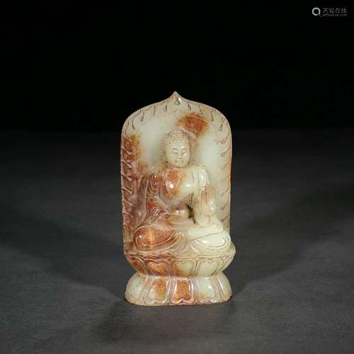 Ancient: hetian jade shakyamuni Buddha furnishing articlesSp...