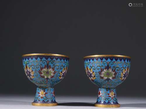 Goblet with a pair of gold cloisonne decorative patternSpeci...