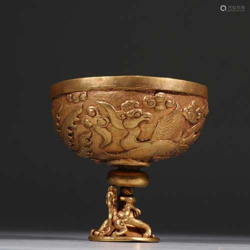 Copper and gold gobletSpecification: high 10 cm wide 9.3 cm ...