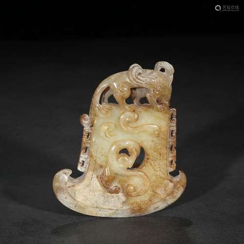 Ancient: hetian jade palace with dragons furnishing articles...