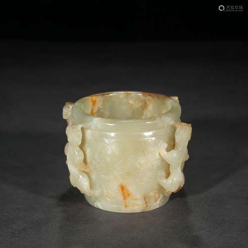 Ancient: hetian jade longnu writing brush washerSpecificatio...