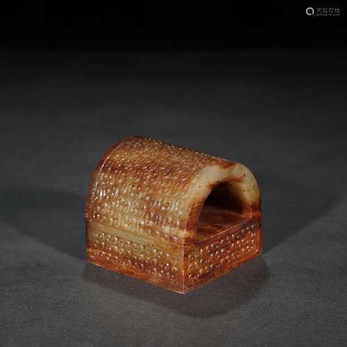 Ancient: hetian jade GuWen square sealSpecification: long 7 ...