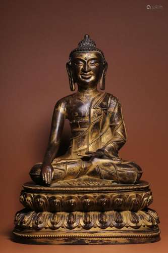 ,copper Buddha statue38 cm high, 26.5 cm long, 19.8 cm wide,...