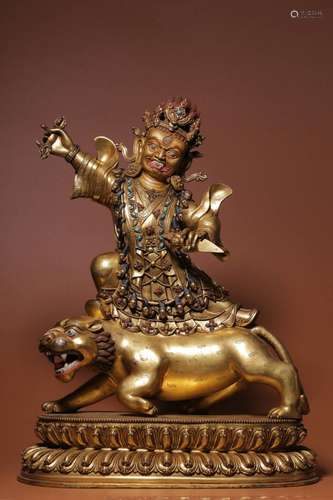 Wrath,embedded treasure guru rinpoche statue (the back engra...